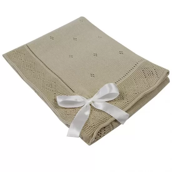 Paturica botez Eko 100% bumbac 80x70 cm Bej Paturica botez Eko 100% bumbac 80x70 cm Bej