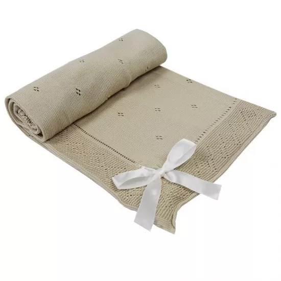 Paturica botez Eko 100% bumbac 80x70 cm Bej Paturica botez Eko 100% bumbac 80x70 cm Bej