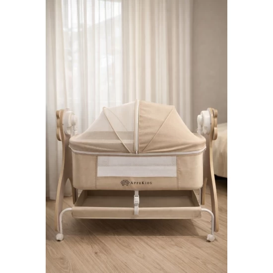 Patut Multifunctional cu leganare electrica, sunete si Bluetooth, AppeKids Buggy 