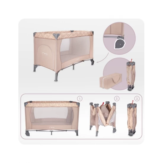 Patut pliabil bebelusi 60x120 cm Momi Belove Beige