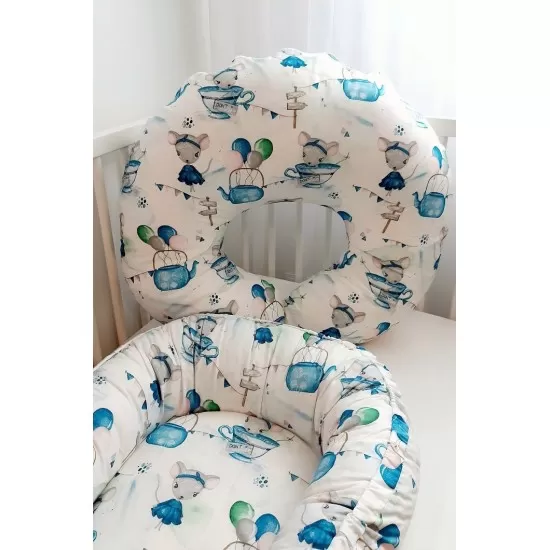Perna pentru alaptare, 100% Bumbac, 60X60 cm, Eko - Mouse Perna pentru alaptare, 100% Bumbac, 60X60 cm, Eko - Mouse