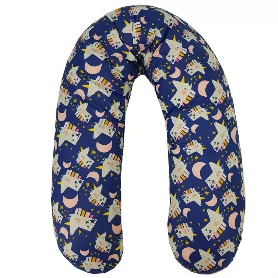 Perna pentru gravida cu fibre din silicon 180 cm Eko Navy Perna pentru gravida cu fibre din silicon 180 cm Eko Navy