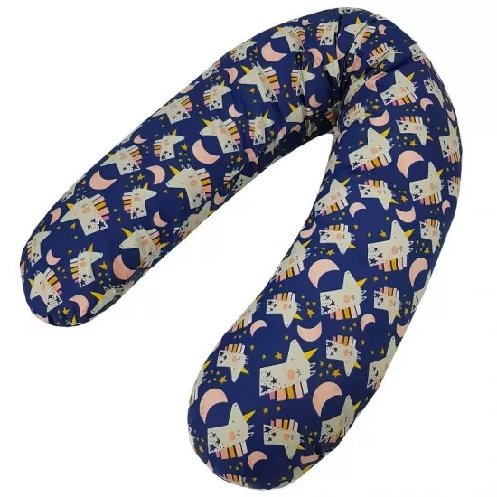 Perna pentru gravida cu fibre din silicon 180 cm Eko Navy Perna pentru gravida cu fibre din silicon 180 cm Eko Navy