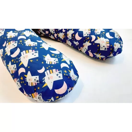 Perna pentru gravida cu fibre din silicon 180 cm Eko Navy Perna pentru gravida cu fibre din silicon 180 cm Eko Navy