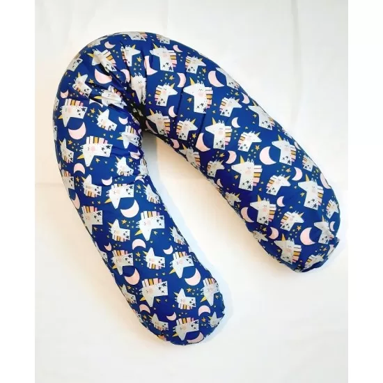 Perna pentru gravida cu fibre din silicon 180 cm Eko Navy Perna pentru gravida cu fibre din silicon 180 cm Eko Navy