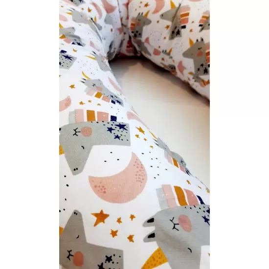Perna pentru gravida cu fibre din silicon 180 cm Eko Pink