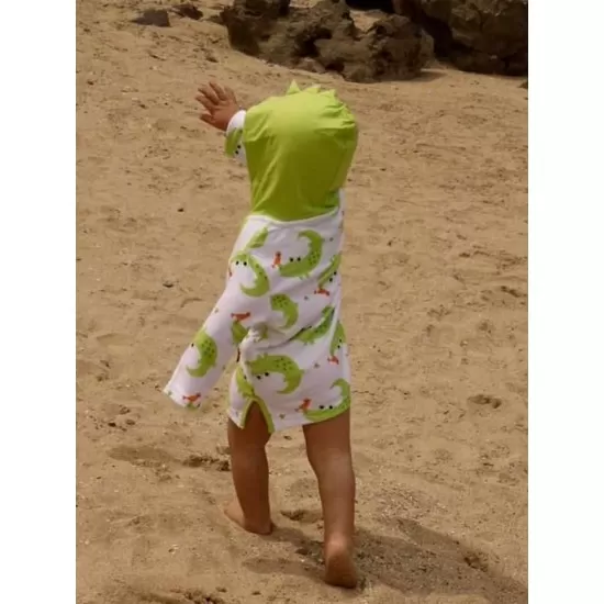 Poncho Baie UPF50 + Zoocchini, 0-12 Luni, Alligator Poncho Baie UPF50 + Zoocchini, 0-12 Luni, Alligator