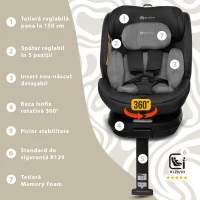 Scaun auto Appekids, I-SIZE, 40-150 cm, Rear Facing 360°, Pro Confort - Grey