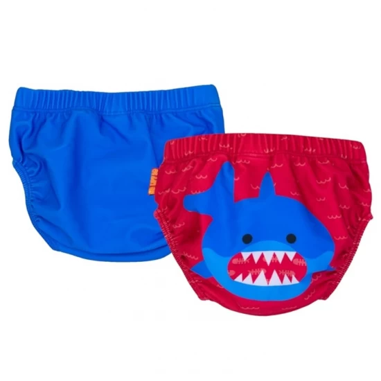 Set 2 chilotei de baie impermeabili, Zoocchini, protectie UPF50+, marime M, 12-24 Luni – Shark
