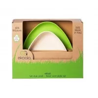 Set 2 farfurii eKoala BIOplastic White/Green