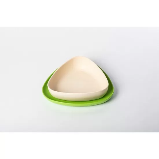 Set 2 farfurii eKoala BIOplastic White/Green Set 2 farfurii eKoala BIOplastic White/Green