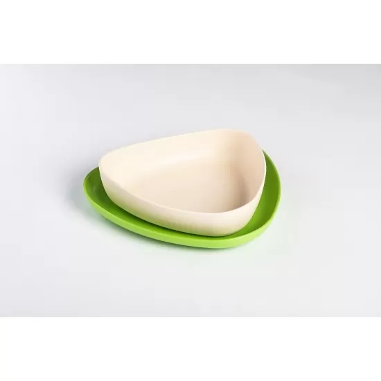 Set 2 farfurii eKoala BIOplastic White/Green Set 2 farfurii eKoala BIOplastic White/Green