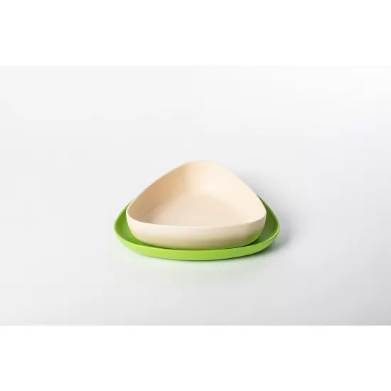 Set 2 farfurii eKoala BIOplastic White/Green Set 2 farfurii eKoala BIOplastic White/Green