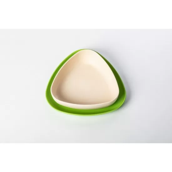 Set 2 farfurii eKoala BIOplastic White/Green Set 2 farfurii eKoala BIOplastic White/Green