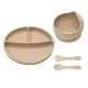 Set Diversificare, AppeKids, 100% Silicon, Basic - Bubble Beige