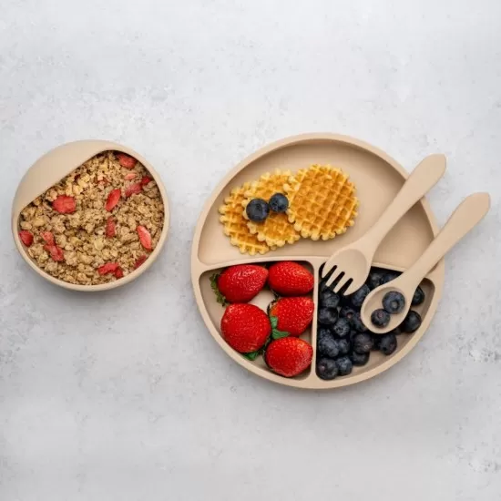 Set Diversificare, AppeKids, 100% Silicon, Basic - Bubble Beige