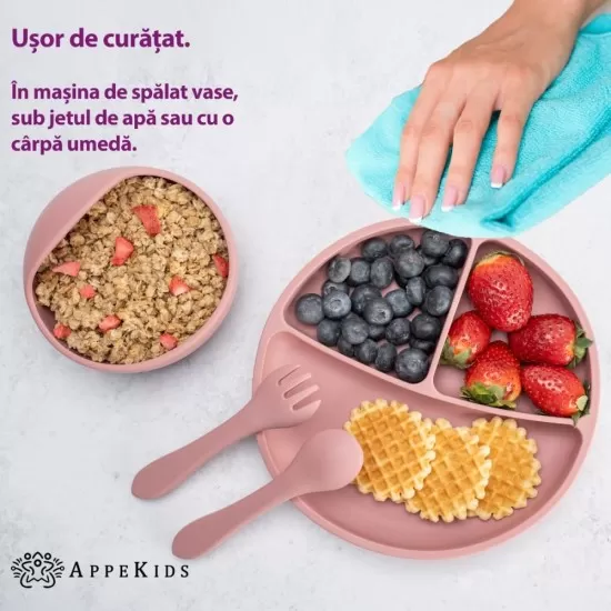 Set Diversificare, AppeKids, 100% Silicon, Basic - Old Rose Set Diversificare, AppeKids, 100% Silicon, Basic - Old Rose