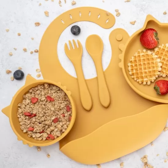 Set Diversificare, AppeKids, 100% Silicon, Kitty - Honey Set Diversificare, AppeKids, 100% Silicon, Kitty - Honey
