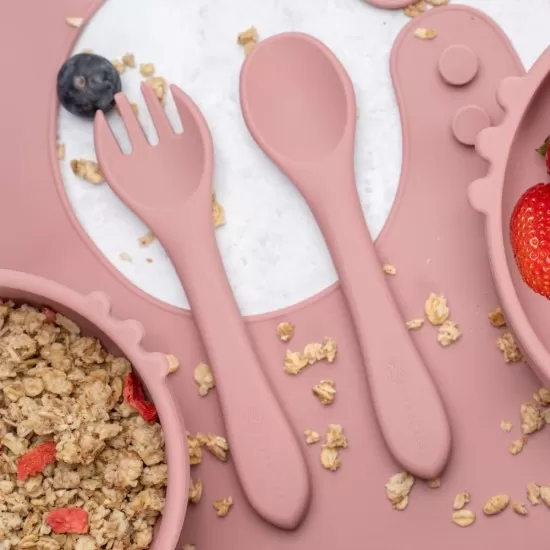 Set Diversificare, AppeKids, 100% Silicon, Kitty - Old Rose Set Diversificare, AppeKids, 100% Silicon, Kitty - Old Rose