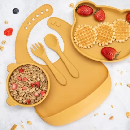 Set Diversificare, AppeKids, 100% Silicon, Panda - Honey Set Diversificare, AppeKids, 100% Silicon, Panda - Honey