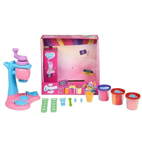 Set plastilina, accesorii si jucarie pentru modelaj Lovin Ice Cream Cafe Set plastilina, accesorii si jucarie pentru modelaj Lovin Ice Cream Cafe