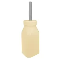 Sticla cu pai din silicon Minikoioi Mellow Yellow