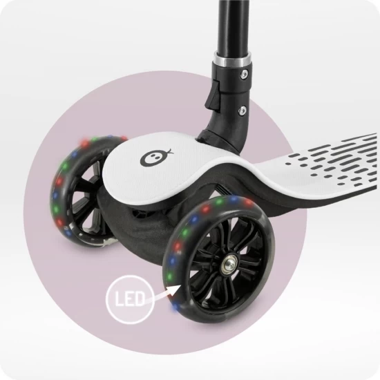 Trotineta pliabila cu roti LED pentru copii, 3 Ani+, MoMi San, Gri