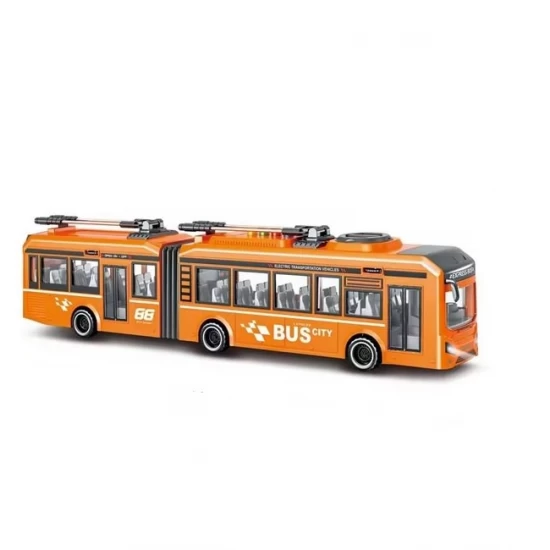 Autobuz cu sunete, lumini si functie usi deschise 42 cm portocaliu Autobuz cu sunete, lumini si functie usi deschise 42 cm portocaliu