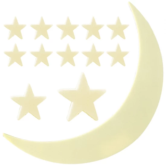 Decoratiuni de perete fosforescente - Luna si stele Decoratiuni de perete fosforescente - Luna si stele