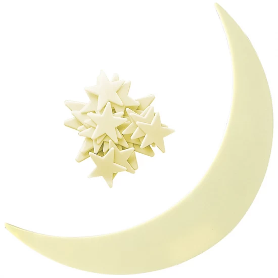 Decoratiuni de perete fosforescente - Luna si stele Decoratiuni de perete fosforescente - Luna si stele