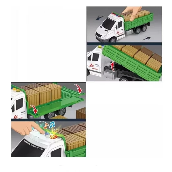 Jucarie camioneta cu paleti marfa, sunete si lumini 29 cm Jucarie camioneta cu paleti marfa, sunete si lumini 29 cm
