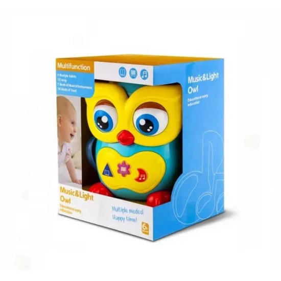 Jucarie interactiva bufnita inteligenta cu muzica si lumini Jucarie interactiva bufnita inteligenta cu muzica si lumini