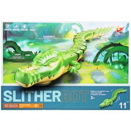 Jucarie interactiva crocodil electric cu lumini Slither Bot Jucarie interactiva crocodil electric cu lumini Slither Bot