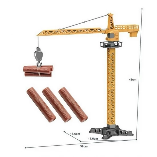 Jucarie macara metalica cu busteni 41 cm
