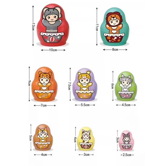 Jucarie stivuire papusi Matrioska 8 piese 