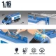 Masina pompieri 29 cm cu sunete, lumini si furtun apa, albastru Masina pompieri 29 cm cu sunete, lumini si furtun apa, albastru