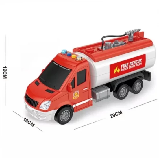 Masina pompieri 29 cm cu sunete, lumini si furtun apa, rosu Masina pompieri 29 cm cu sunete, lumini si furtun apa, rosu