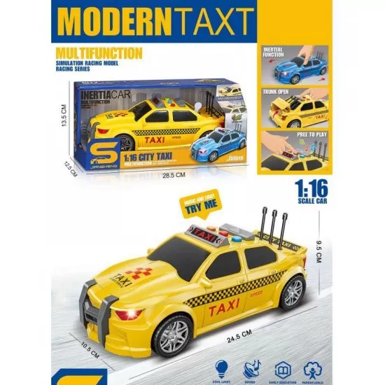Masina taxi cu sunete, lumini, functie usi deschise City Taxi scara 1:16 Masina taxi cu sunete, lumini, functie usi deschise City Taxi scara 1:16