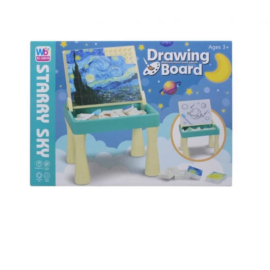 Masuta de joaca multifunctionala 2 in 1 cu suport si 42 piese puzzle Masuta de joaca multifunctionala 2 in 1 cu suport si 42 piese puzzle