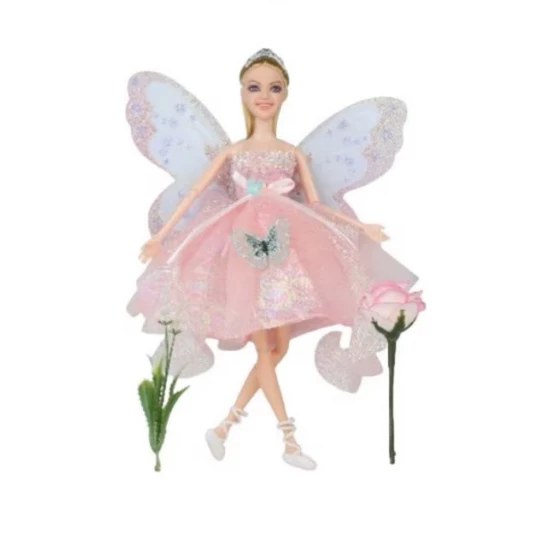 Papusa Emily zana cu rochita roz 30 cm Papusa Emily zana cu rochita roz 30 cm