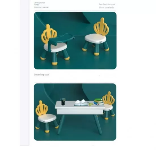 Scaunel multifunctional pentru copii cu tavita detasabila King verde/galben Scaunel multifunctional pentru copii cu tavita detasabila King verde/galben