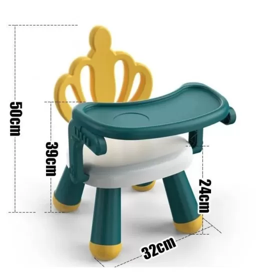 Scaunel multifunctional pentru copii cu tavita detasabila King verde/galben Scaunel multifunctional pentru copii cu tavita detasabila King verde/galben