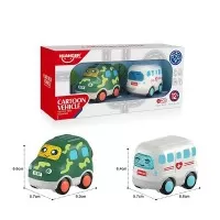Set 2 masinute pentru bebelusi cu sunete si lumini - Ambulanta si jeep