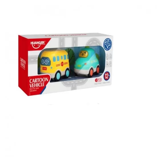 Set 2 masinute pentru bebelusi cu sunete si lumini - Autobuz scolar si taxi Set 2 masinute pentru bebelusi cu sunete si lumini - Autobuz scolar si taxi