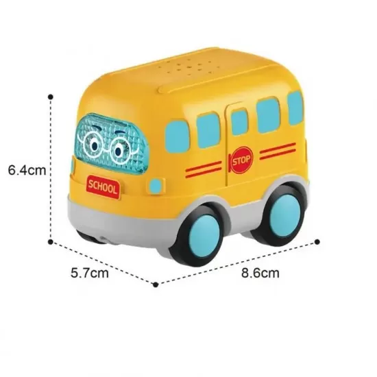 Set 2 masinute pentru bebelusi cu sunete si lumini - Autobuz scolar si taxi Set 2 masinute pentru bebelusi cu sunete si lumini - Autobuz scolar si taxi