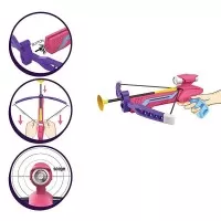 Set arbaleta pentu copii cu 3 sageti Crossbow roz