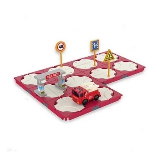 Set asamblare circuit tip puzzle cu masinuta electrica 42 piese Set asamblare circuit tip puzzle cu masinuta electrica 42 piese