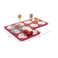 Set asamblare circuit tip puzzle cu masinuta electrica 42 piese 