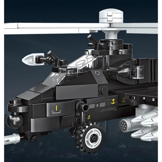 Set cuburi constructie elicopter de lupta Mission Glory 262 piese Set cuburi constructie elicopter de lupta Mission Glory 262 piese
