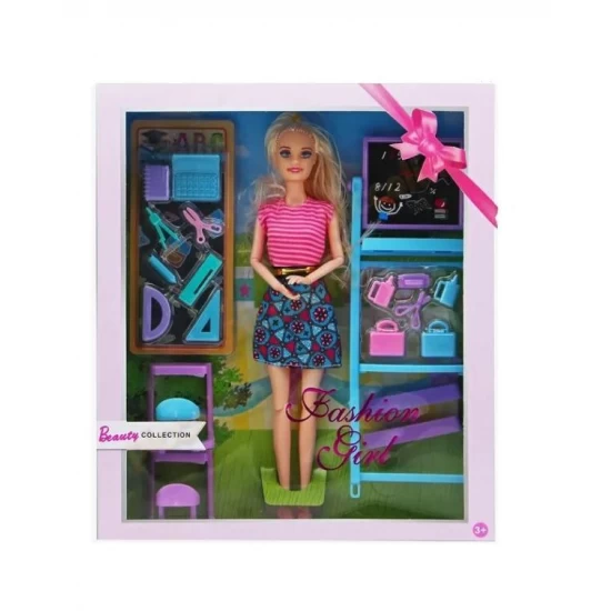 Set papusa profesoara cu accesorii scolare Set papusa profesoara cu accesorii scolare